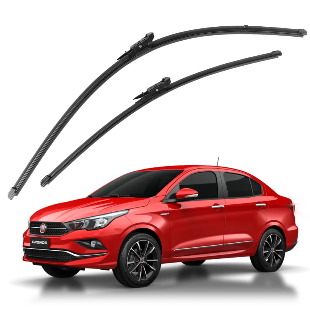 Palhetas Limpador De Parabrisa Fiat Cronos Ano 2018 2019 2020 2021 2022 Par Dianteiro Silicone