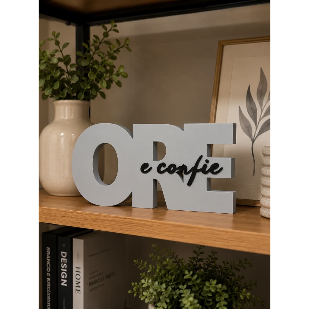Ore e Confie Decorativo | Letreiro Cristão | Enfeite Para Escritório, Sala, Casa