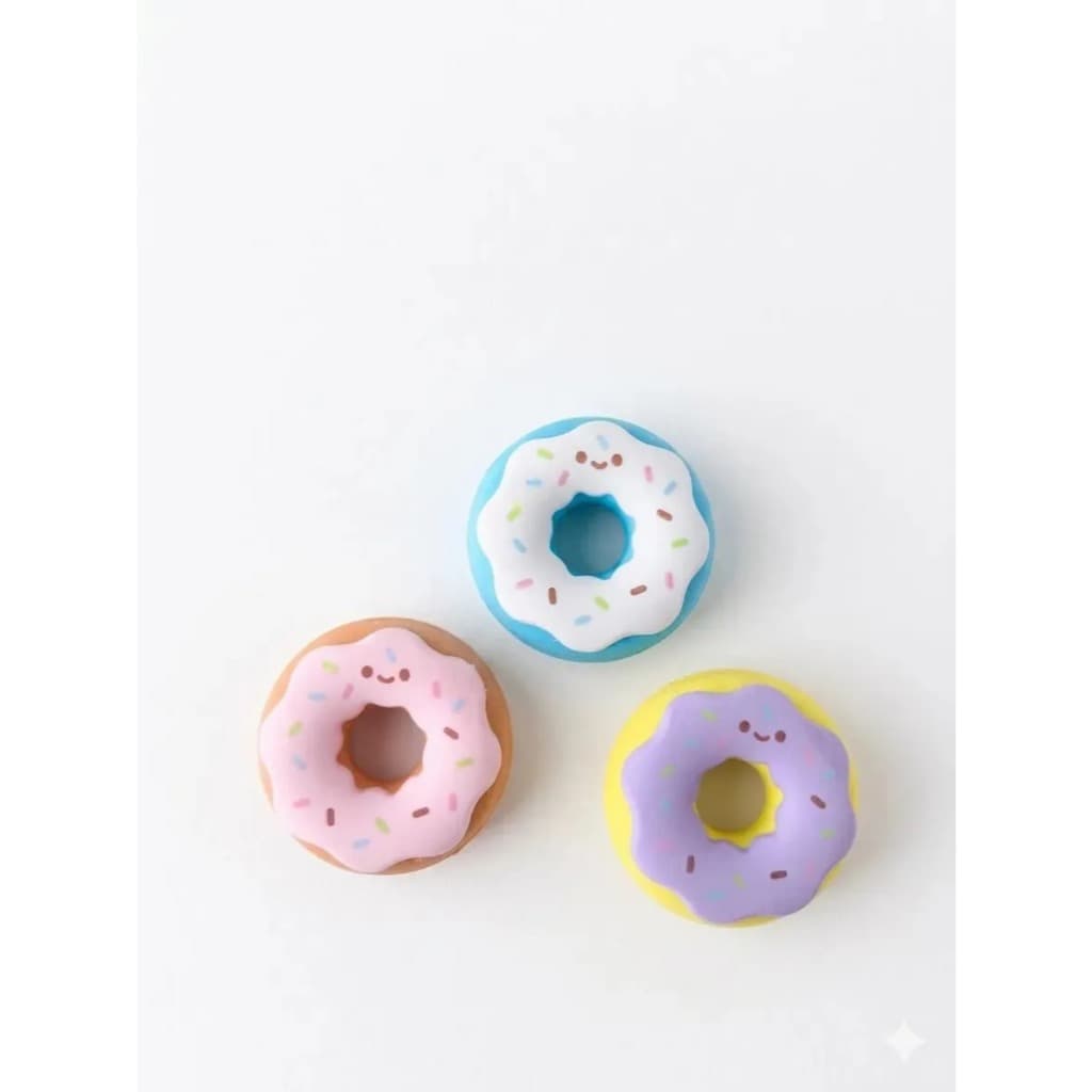 Kit 3 Borrachas Coloridas Papelaria Fofa Escolar Infantil