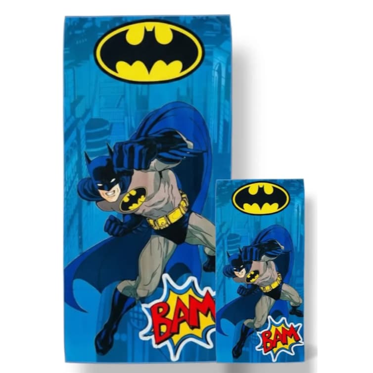 Kit Toalha De Banho + Toalha De Mão Infantil Batman