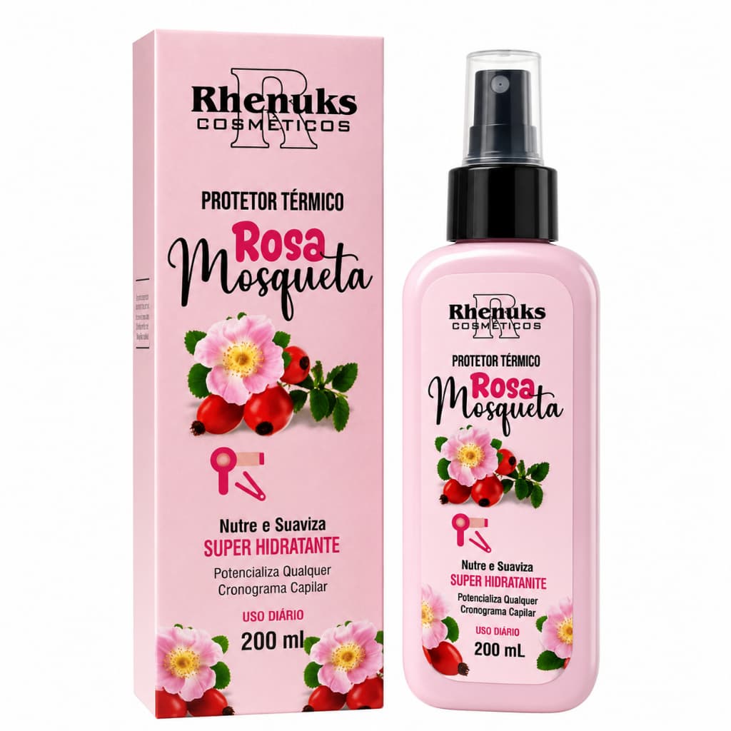 Protetor Térmico Rosa Mosqueta 200ml – Nutrição, Hidratação e Proteção Capilar 200ml
