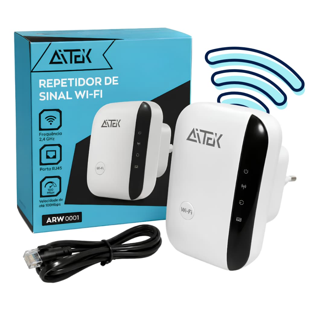 Repetidor De Sinal WiFi 2.4GHz 150Mbps Com Porta RJ45 Modo Repetidor e Access Point Plug and Play