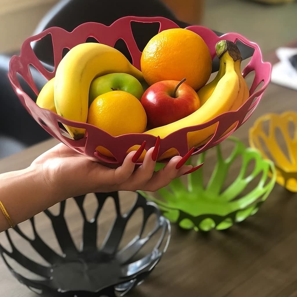 Fruteira Vazada Plástico Multiuso de Mesa Cores sortidas