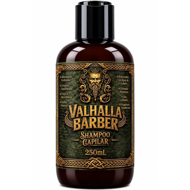 Shampoo Masculino Capilar Valhalla Barber 250ml Crescimento Saudável.