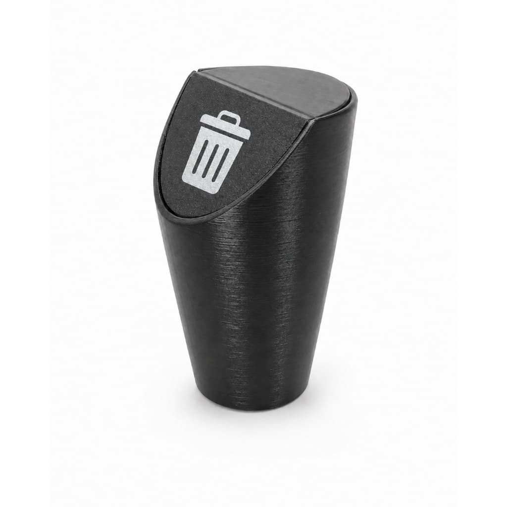 Lixeira para Carro Compacta com Tampa Porta-Copos – Porta Lixo Automotivo em PLA 3D