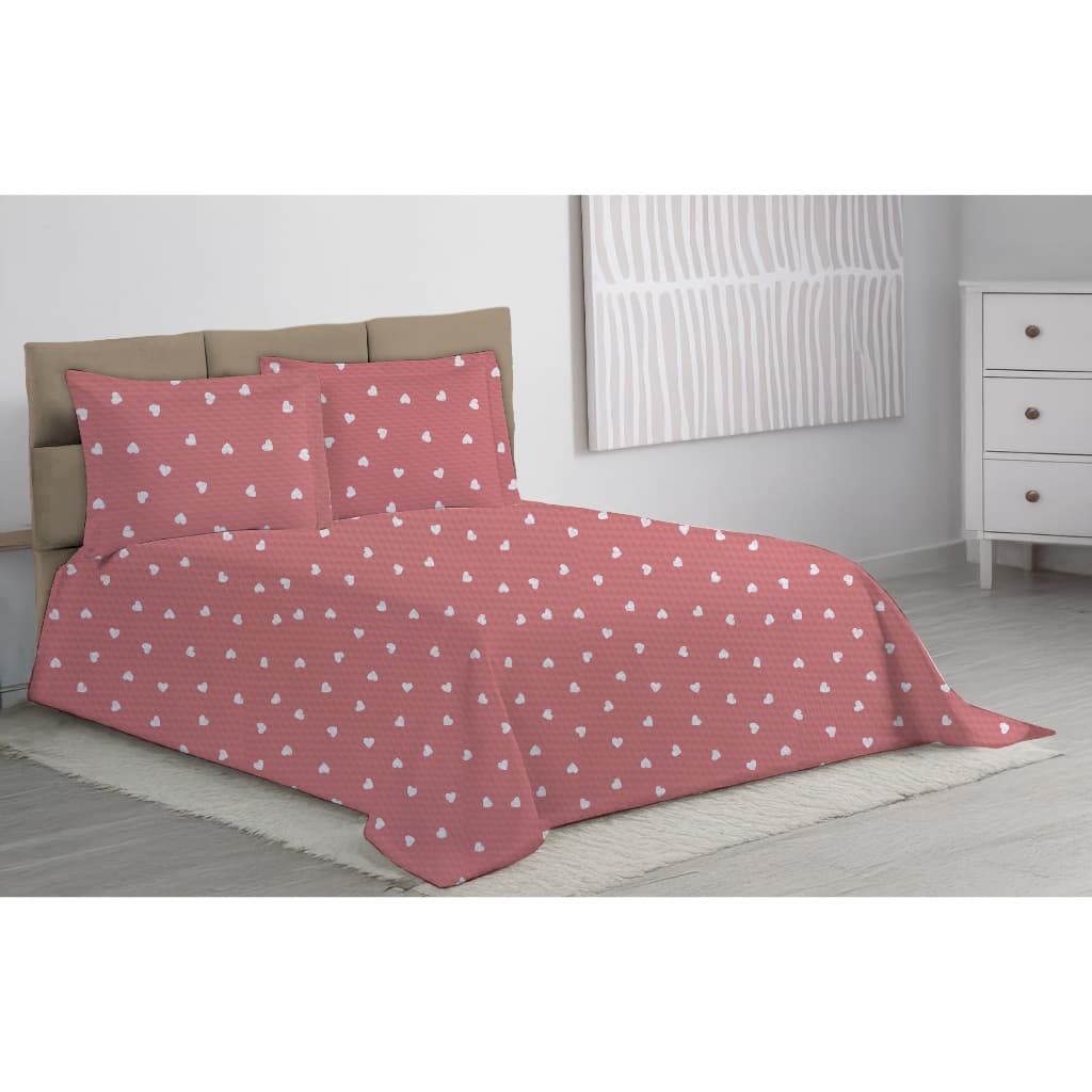 Colcha Cobre Leito Solteiro Piquet Favinho Estampado 2 Peças Kit Cama Enxoval Premium
