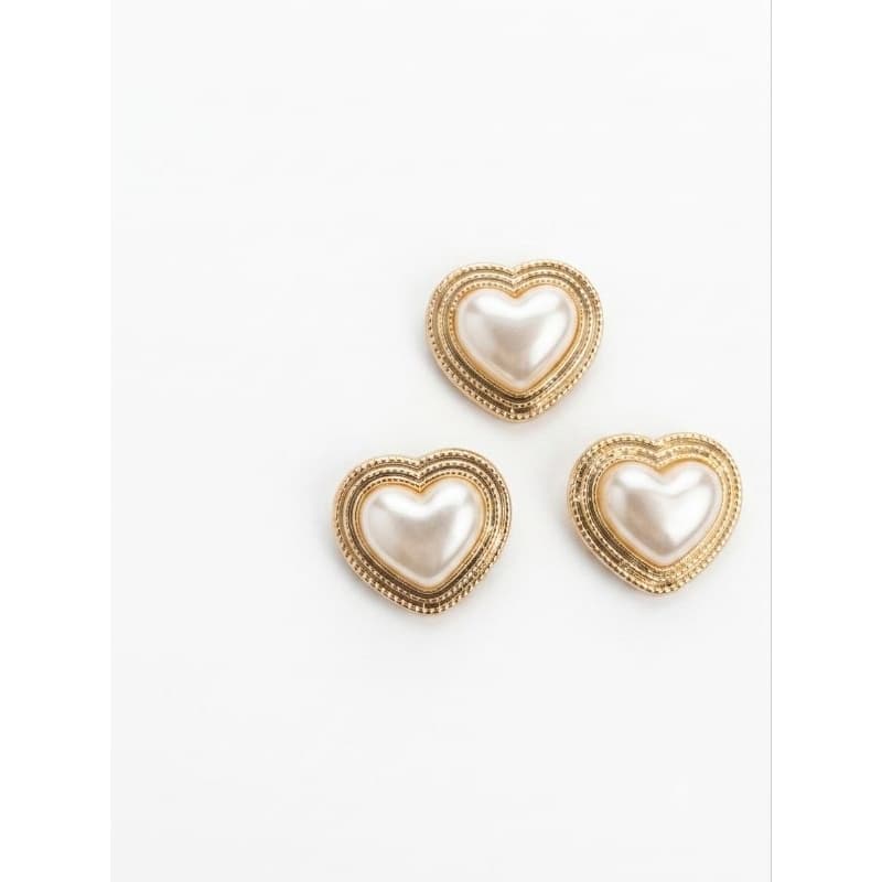 Aplique Chaton Zamac Coração Pérolado ABS 1.5x1.3 mm  Com 5 e 10 Unidades.