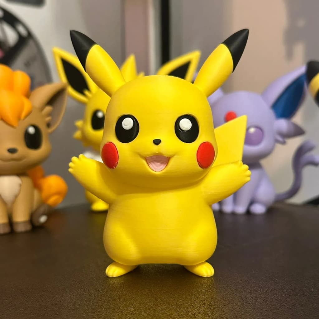 Pikachu Chibi Action Figure Impressão 3D Pokémon Colecionável Decoração