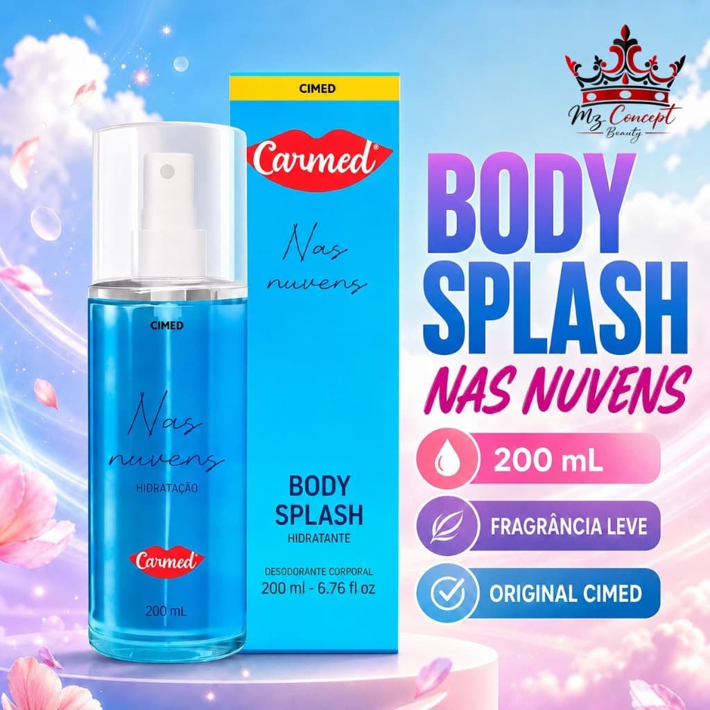 Body Splash Carmed Nas Nuvens Cimed 200ml Original Perfume Corporal Hidratante