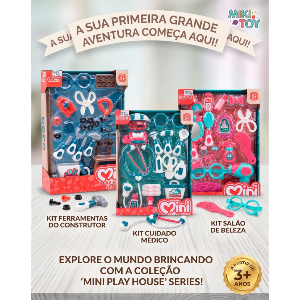 Kit Brinquedo Infantil Faz de Conta Mini Play House Profissões (Escolha o Modelo)