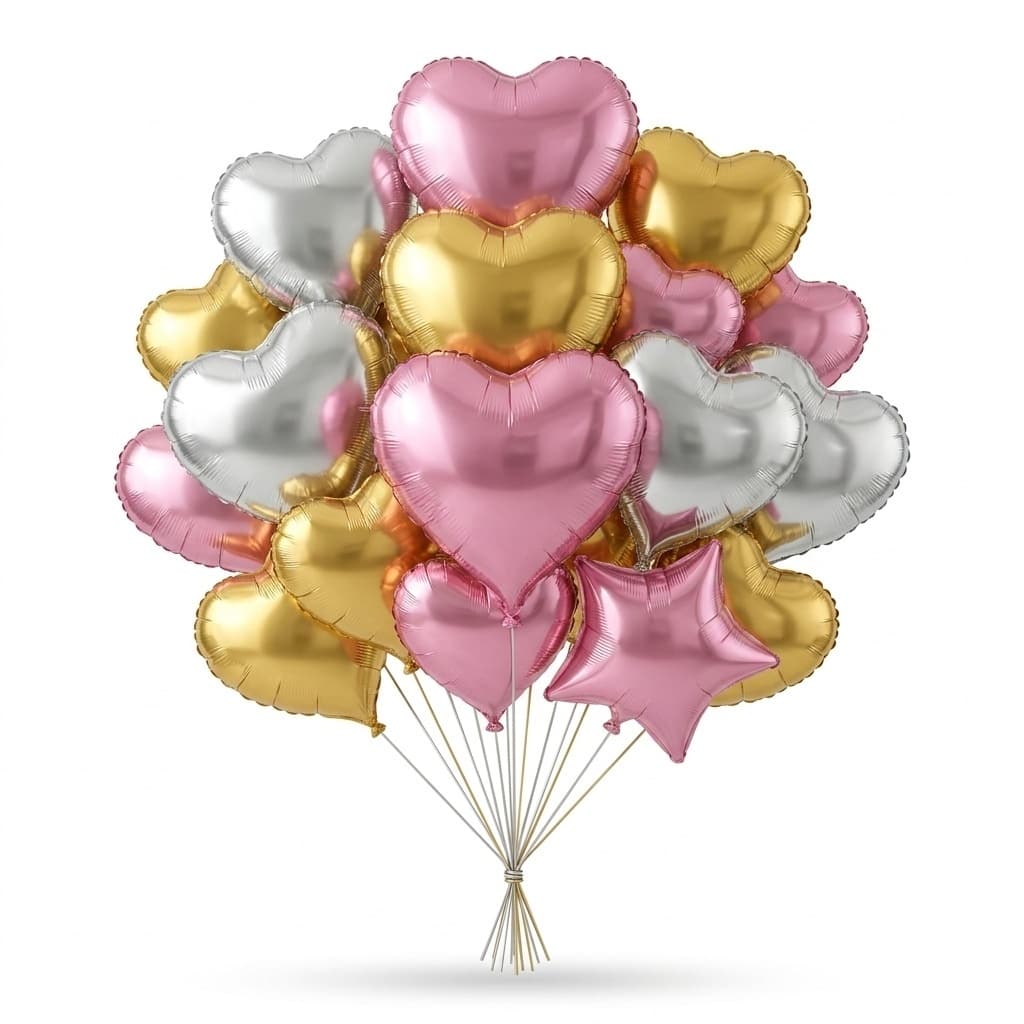50 Unid Balão Coração Metalizado 10” 25cm Dia Namorados Festa Love Decoracao Romantica