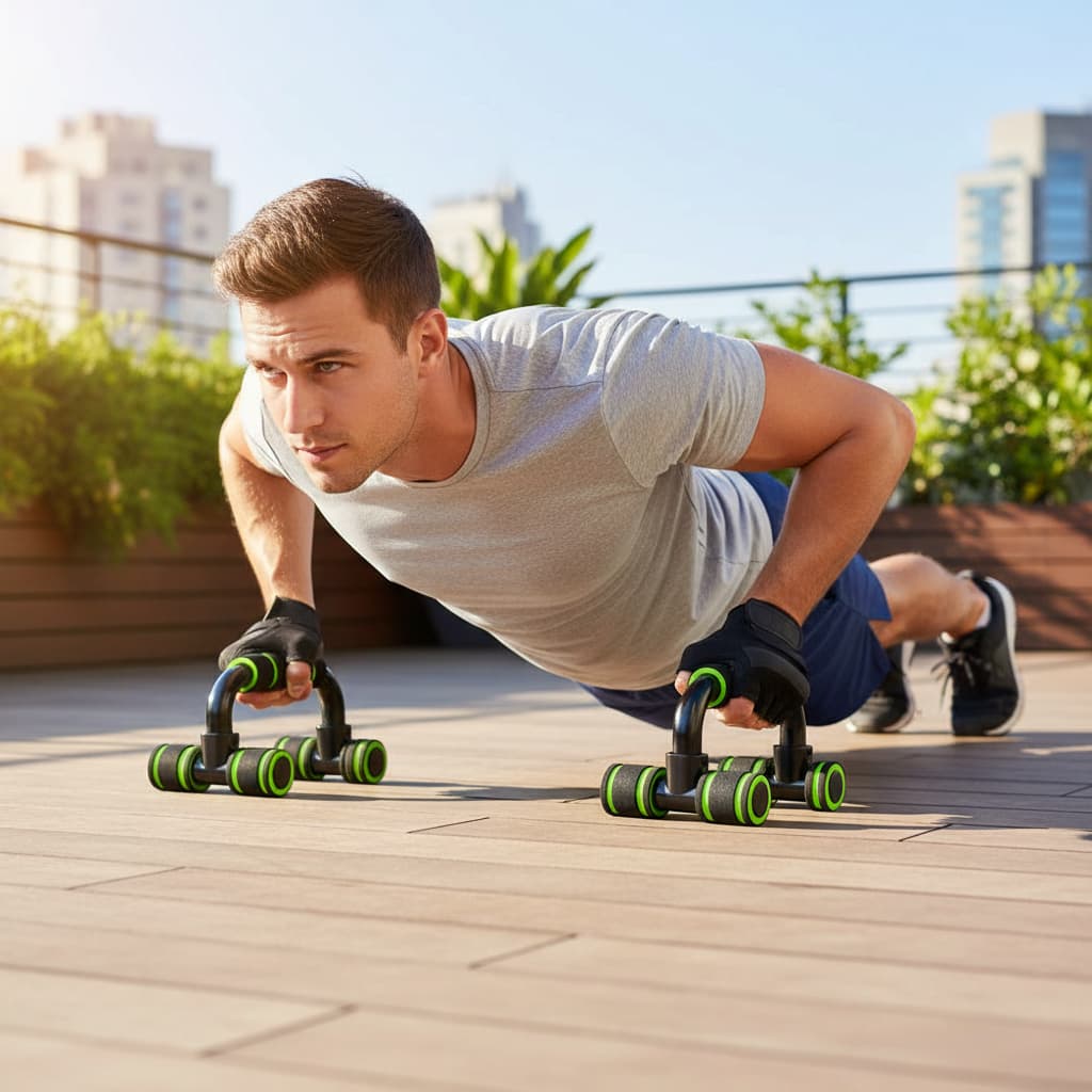 Apoio Flexao Braço Fitness Pegada Anatômica Antiderrapante Treino Resistência