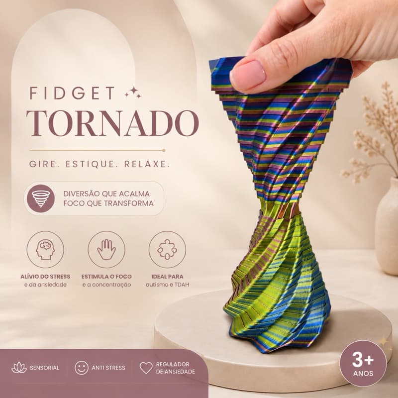 Brinquedo Fidget Tornado Sensorial Premium Anti Stress Brinquedo Relaxante Para Foco e Concentração Presente Criativo