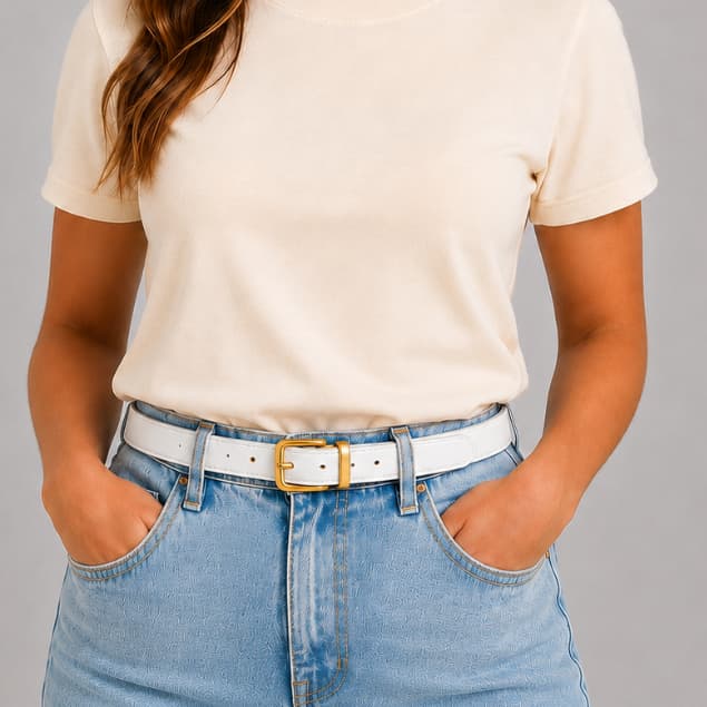 Cinto Feminino De Couro Ajustável Fivela Moderna Moda Casual - ENVIO IMEDIATO !!