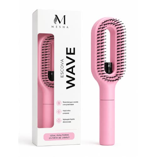 LANÇAMENTO Escova com Spray Embutido WAVE Mesha Penteado Alinhado Anti Frizz com Borrifador Prática
