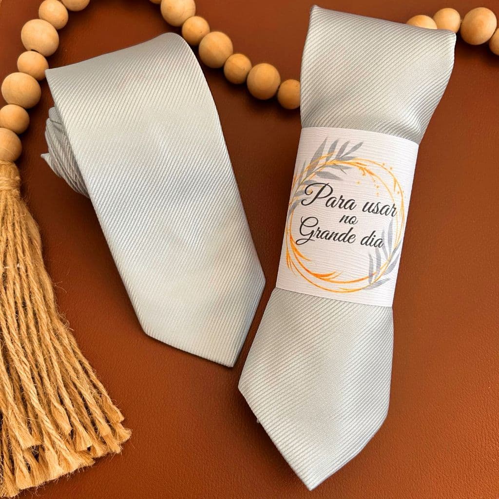 Kit 5 Gravatas Padrinhos Tag Personalizada Casamento Formatura Evento Igreja Debutante Caixa Premium Lembrancinhas