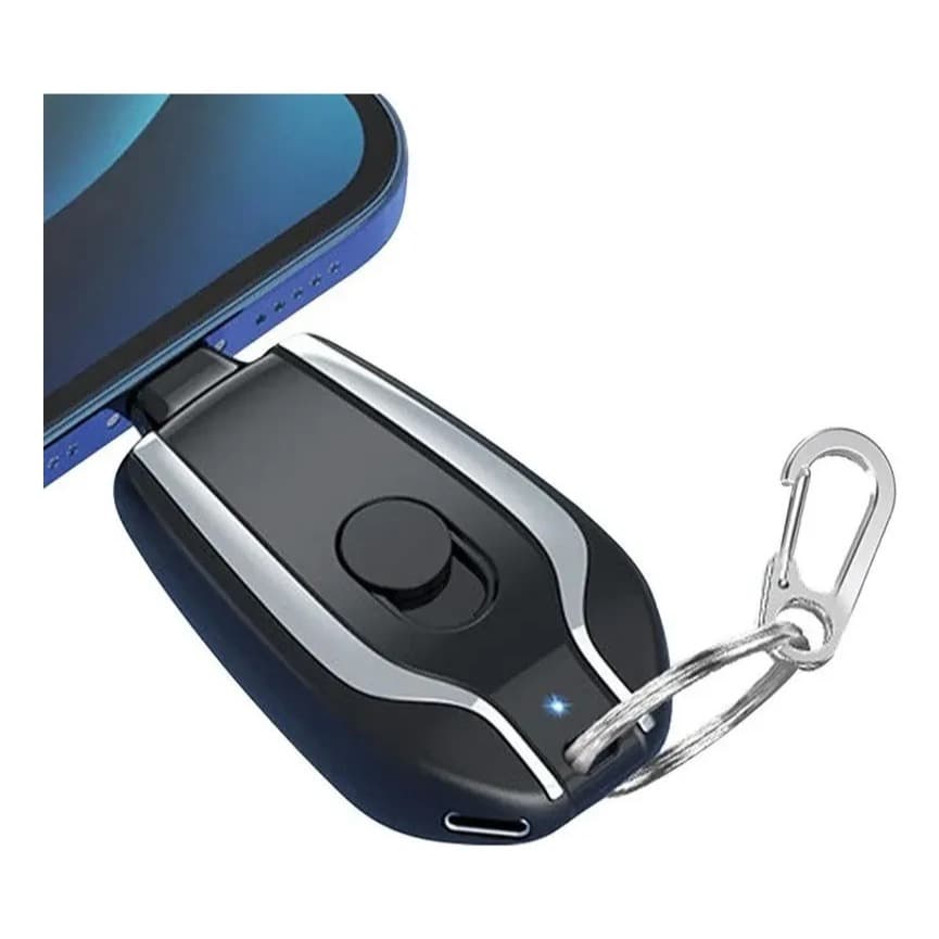 Carregador Portátil Chaveiro USB Tipo C e iOS