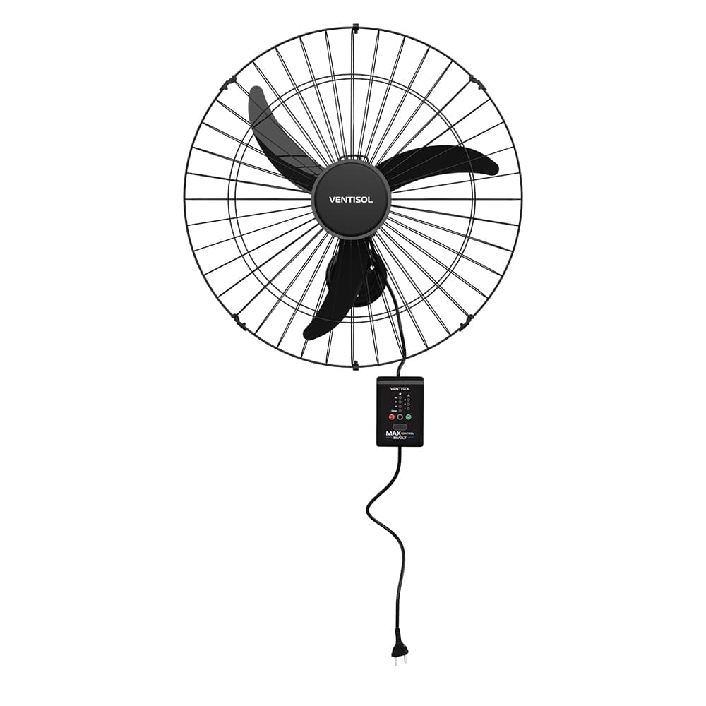 VENTILADOR DE PAREDE MAX CONTROL  COM CONTROLE 3 HÉLICES 60CM BIVOLT - VENTISOL