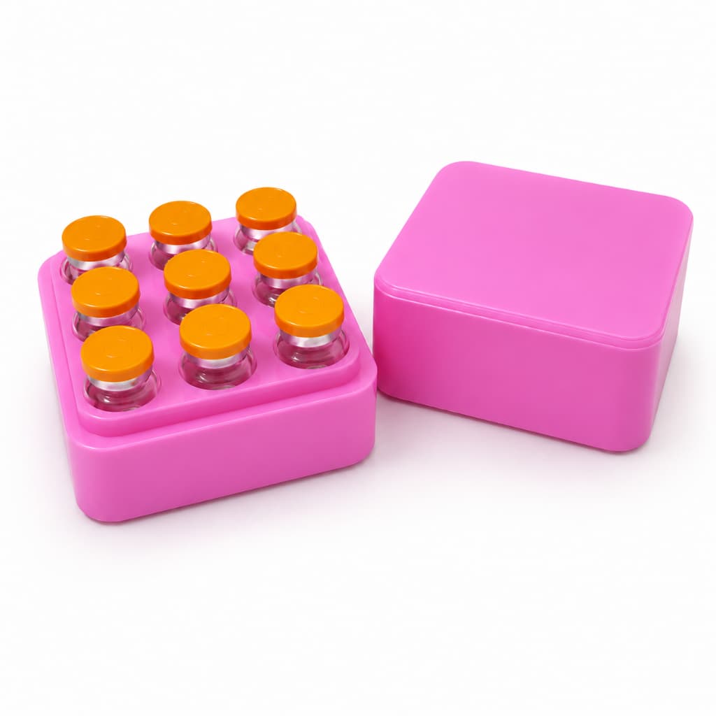 Caixa Porta Ampola 3ml a 5ml Case Organizadora p/ Tirze 9 Porta Frascos Ampolas Para Vacinas e Injeções