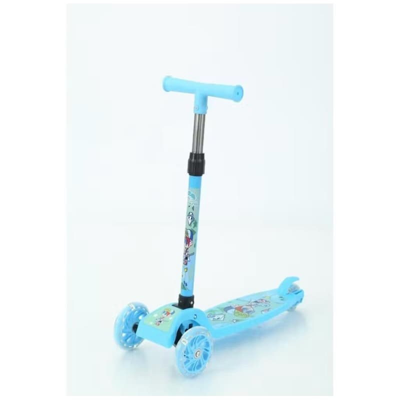 Patinete Dobrável Azul Infantil De Led Com 3 Rodas Masculino