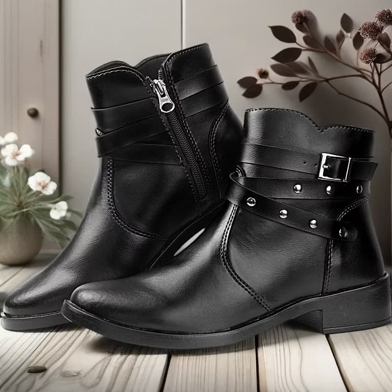 Bota Botinha Feminina Coturno Estiloso Cano Curto Tendencia