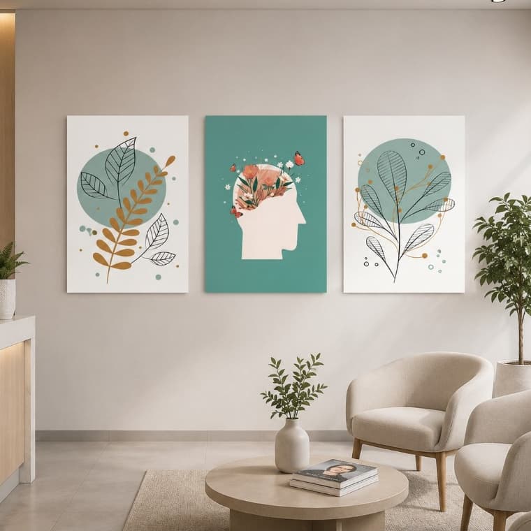 Quadro Para Clínica Psicologia Psicólogos - Consultório Terapêutico - Estilo Moderno