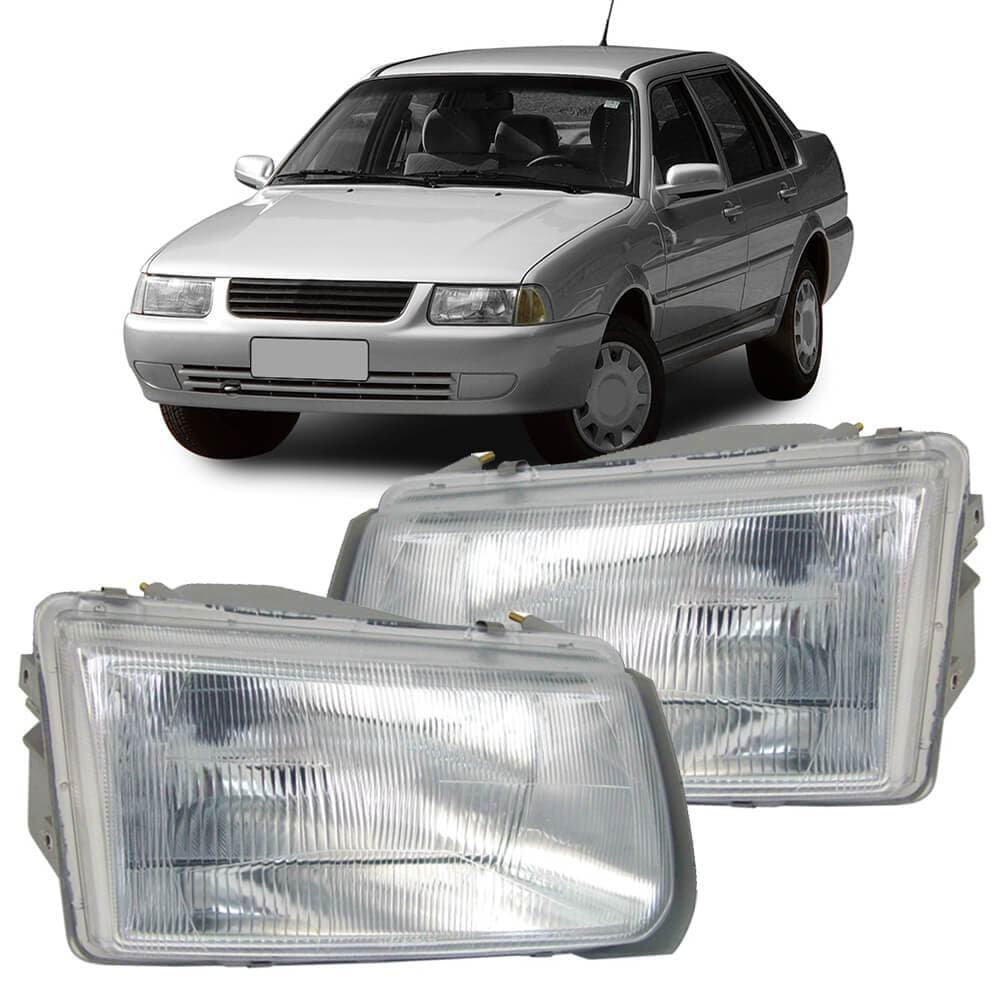 Farol Santana Quantum 1998 Até 2006 Lente Raiada Cromado - Santana Quantum 1998 1999 2000 2001 2002 2003 2004 2005 2006