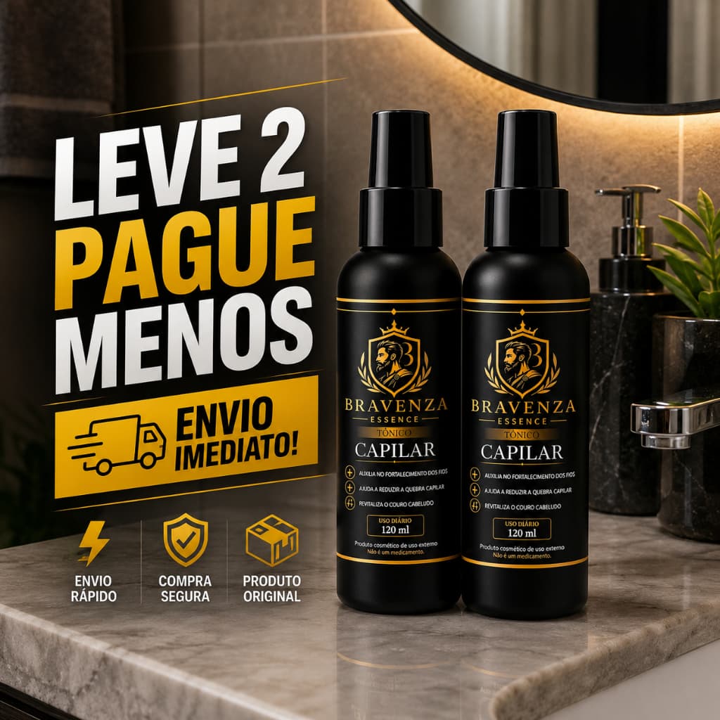 Kit 2 Tônico Capilar 120ml Para Cabelo Barba Bigode e Sobrancelha Fortalece os Fios Uso Diário Envio Imediato