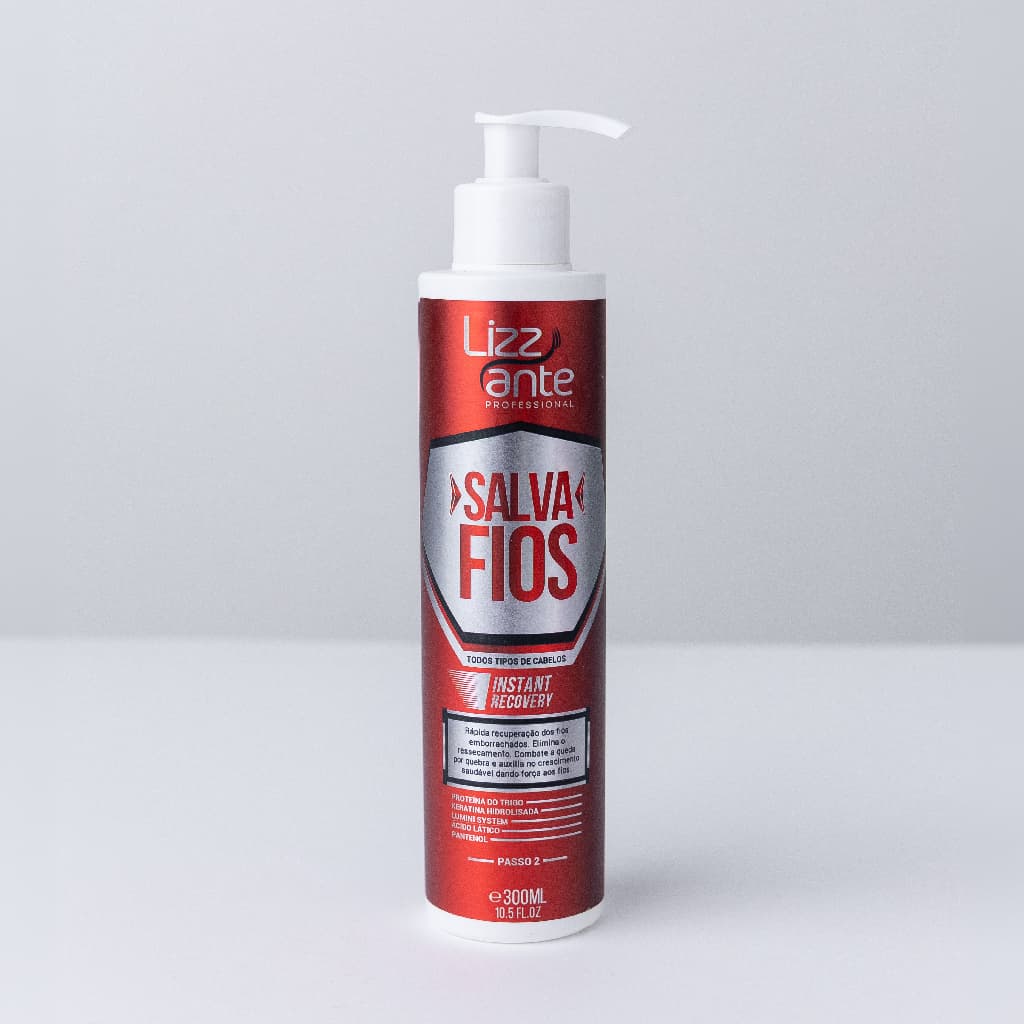 Máscara Lizz ante 300ml Salva Fios Desemborracha Antiquebra Reconstrução e Combate os Fios Ressecado