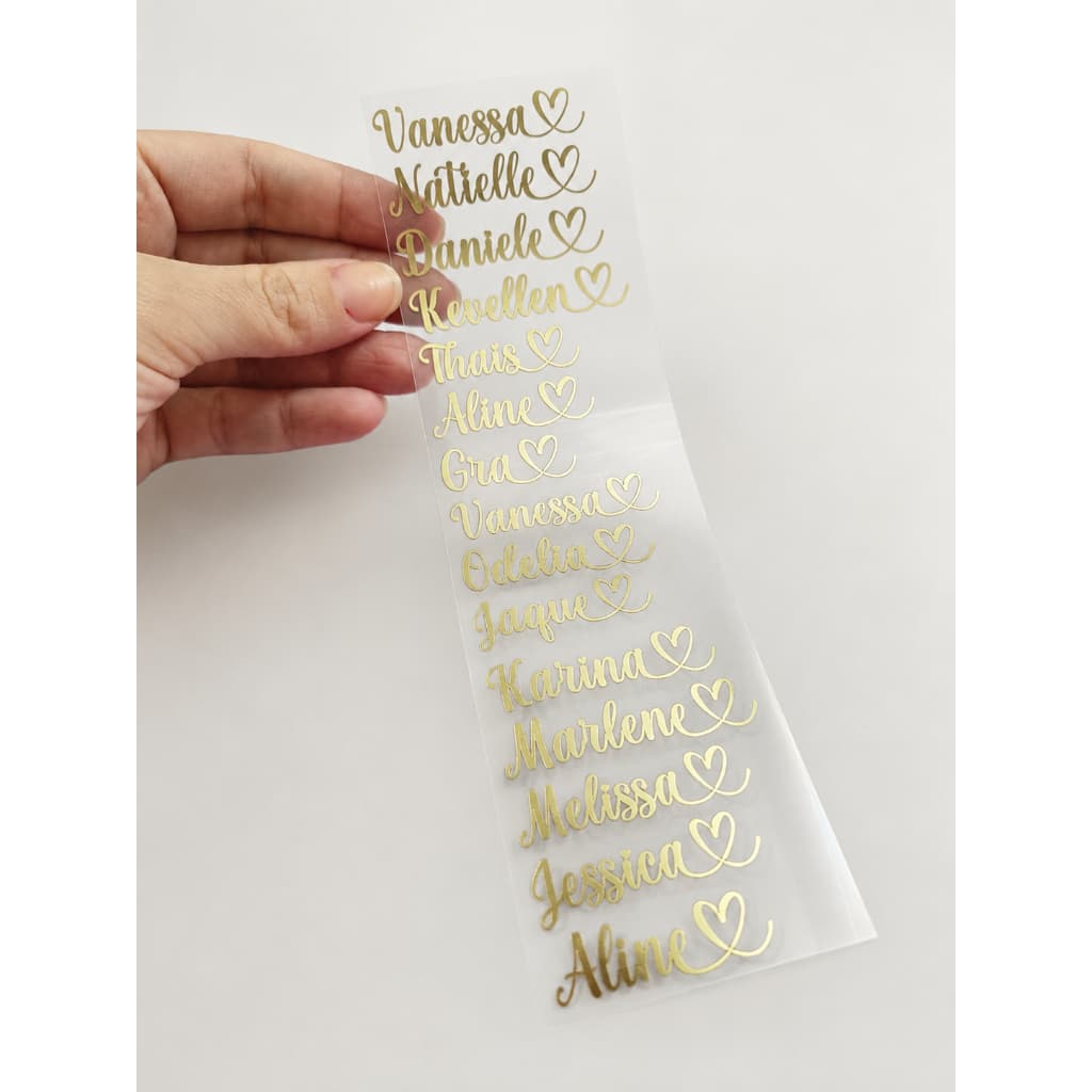 Nome Termocolante Personalizado Metalizado para tecidos e sintéticos