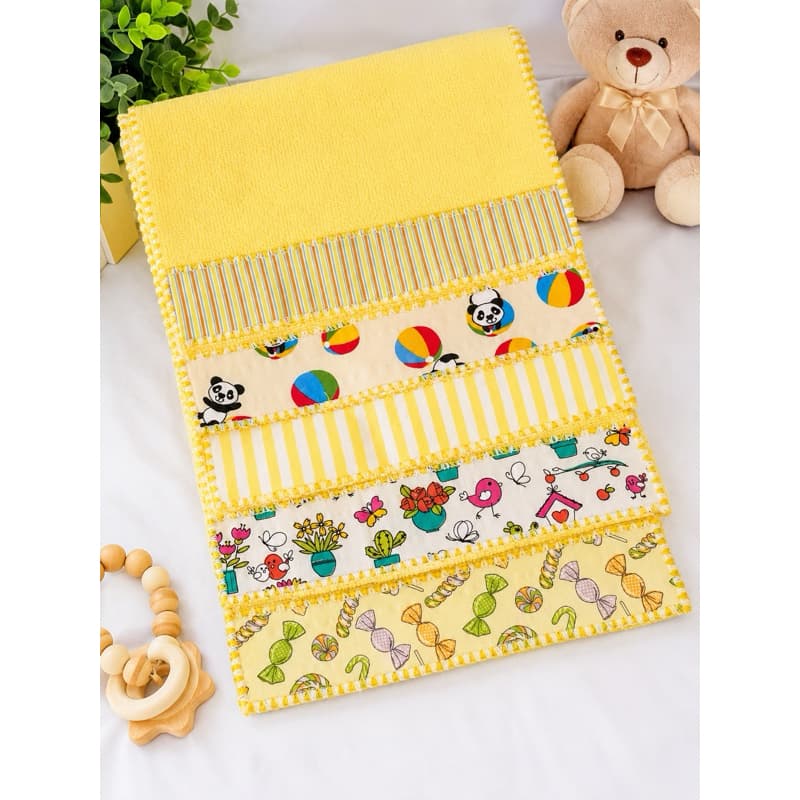 Kit com 5 toalhinhas de boca em tecido felpudo  extra macio para meninos e meninas.