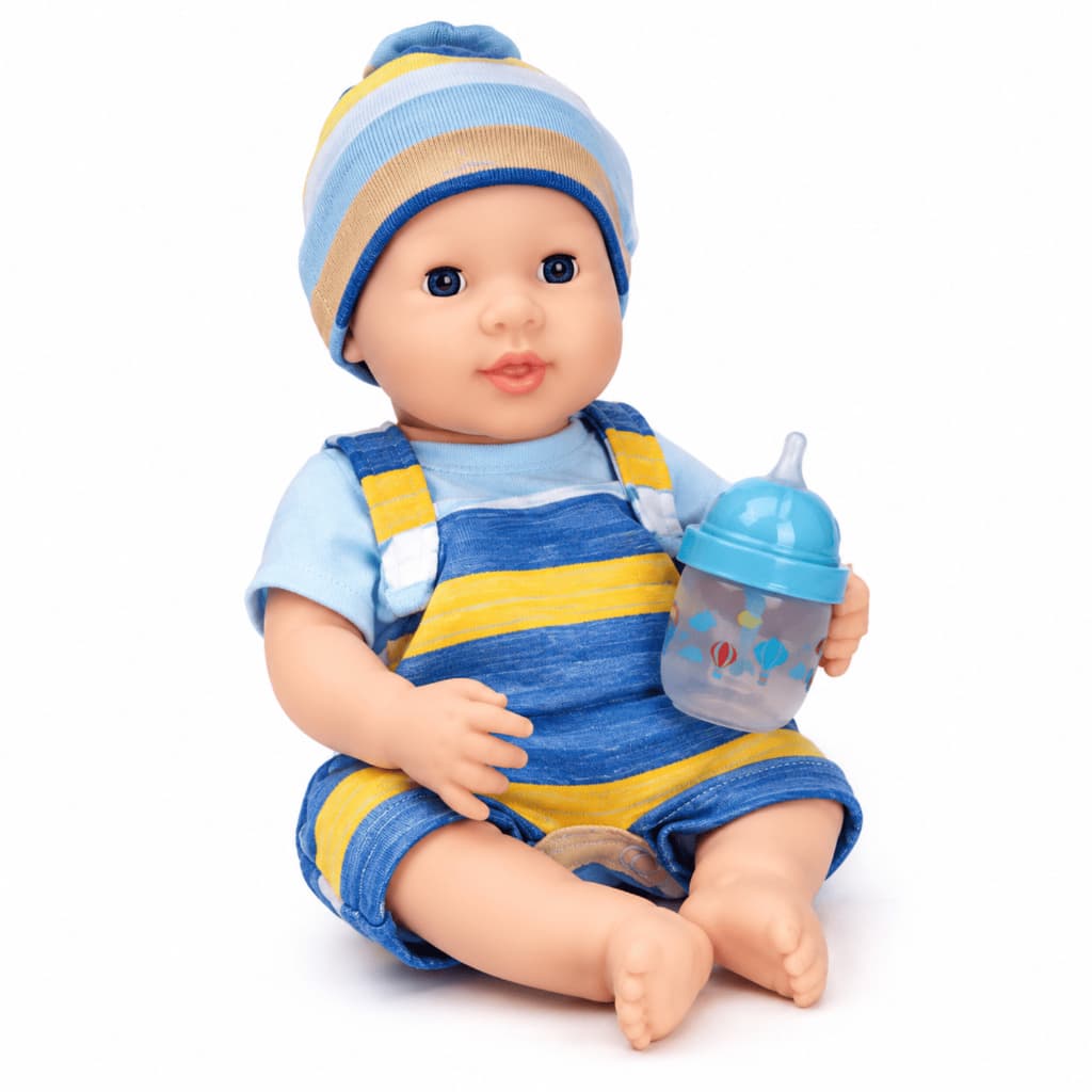 Boneco Diver New Born Brincando de Papinha Menino 8246 Divertoys com Mamadeira Mágica