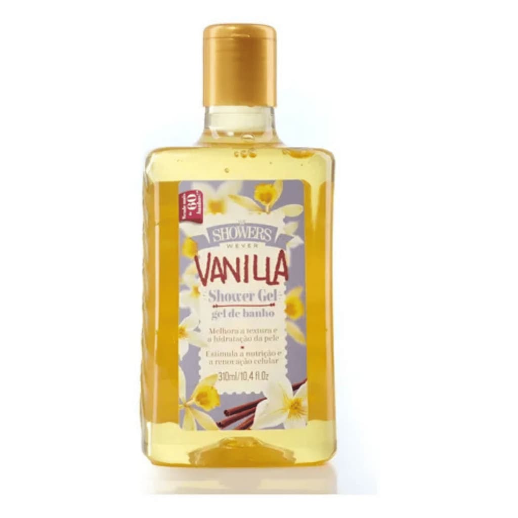 Gel de Banho Wever Showers Baunilha - Limpeza Suave e Espuma Cremosa, 310ml Diversas Fragrancias