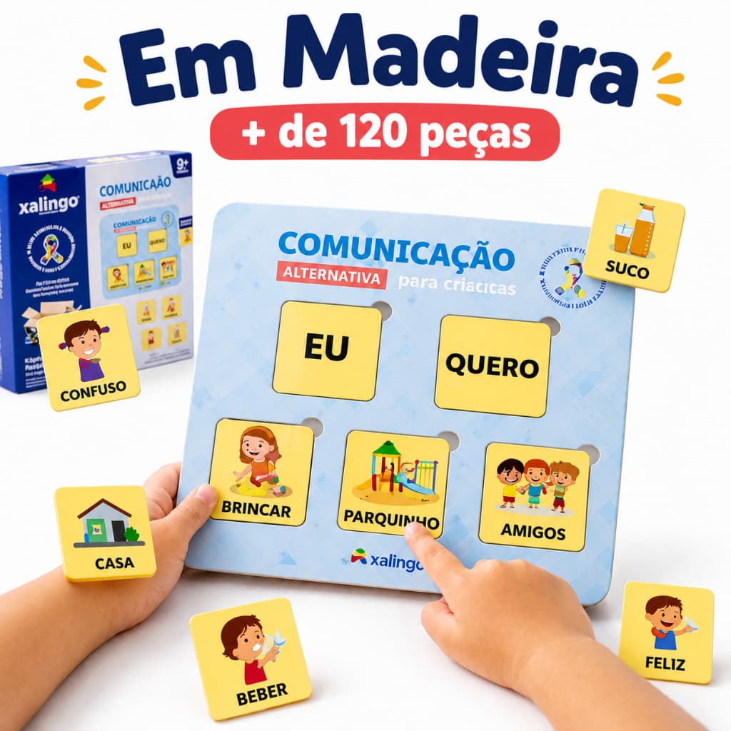 RECURSO Pedagógico - Comunicação Alternativa  - Madeira Jogo Para Crianças  - Xalingo NÃO VERBAL -AUTISMO TDAH SENSORIAL