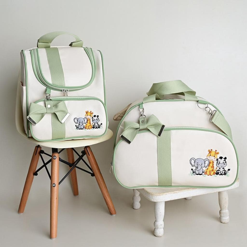 Kit Bolsas Maternidade Completo Passeio Bebê Mochila Mala 2 Peças Luxo Safari Organização Viagem