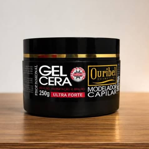 Kit 1, 2 ou 3 Gel Cera Capilar Modelador Ouribel Ultra Forte Sem Frizz Brilho Profissional 250g