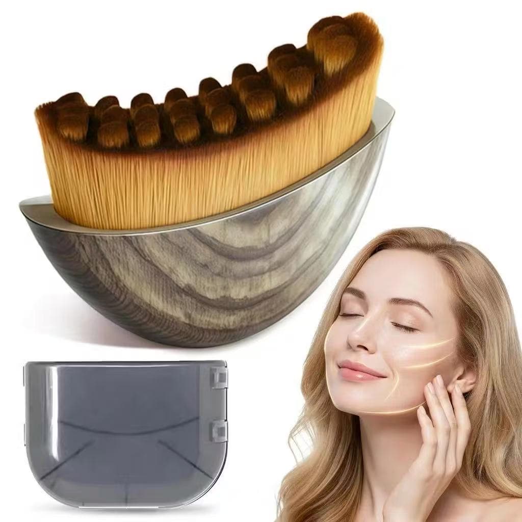 Escova Facial Massageadora para Rosto, Contorno Facial e Massagem Linfática com Cerdas Macias