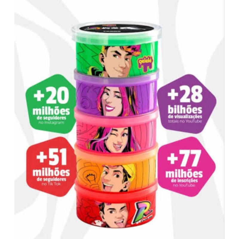 Slime Gelelé Torre dos Rosas- são 5 potinhos de slime com cores diferentes - é diversão garantida
