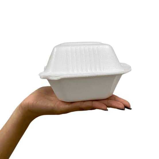 Hamburgueira De Isopor H1 Térmica P/ Lanches Hambúrguer Marmita Delivery Pacote C/ 100 Unidades Descatavél