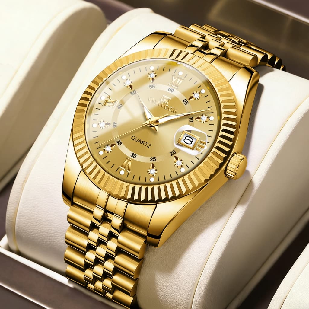 【Free Gift 】Men's Stainless Steel Waterproof Business Fashion Luxury Automatic Quartz Wrist Watch