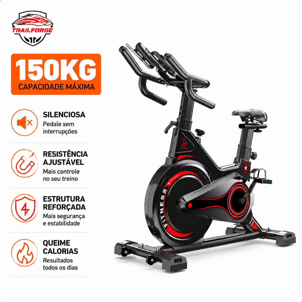 Bicicleta Ergométrica Spinning 120kg Bicicleta Ergométrica Roda de inércia 13kg