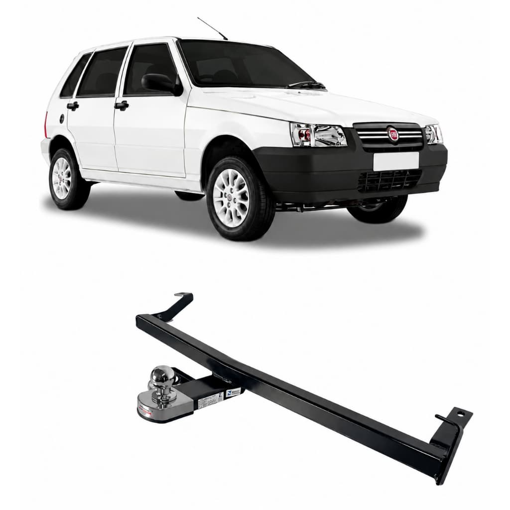 Engate Reboque Fiat Uno 2004 A 2015 Reforcel 500kg Protetor cromado carros