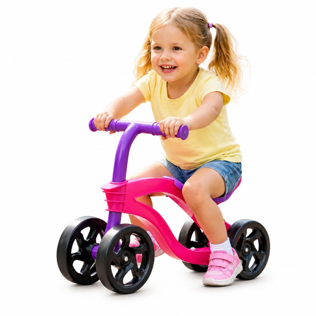 Bicicleta Infantil Sem Pedal 4 Rodas Motinha Andador Balance Bike Bebê Criança