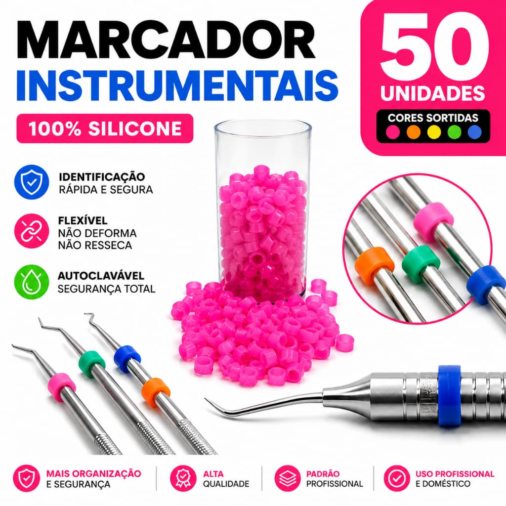 Marcador de Instrumento Instrumentais Sextavado Com 50 Unidades Cores Fortes