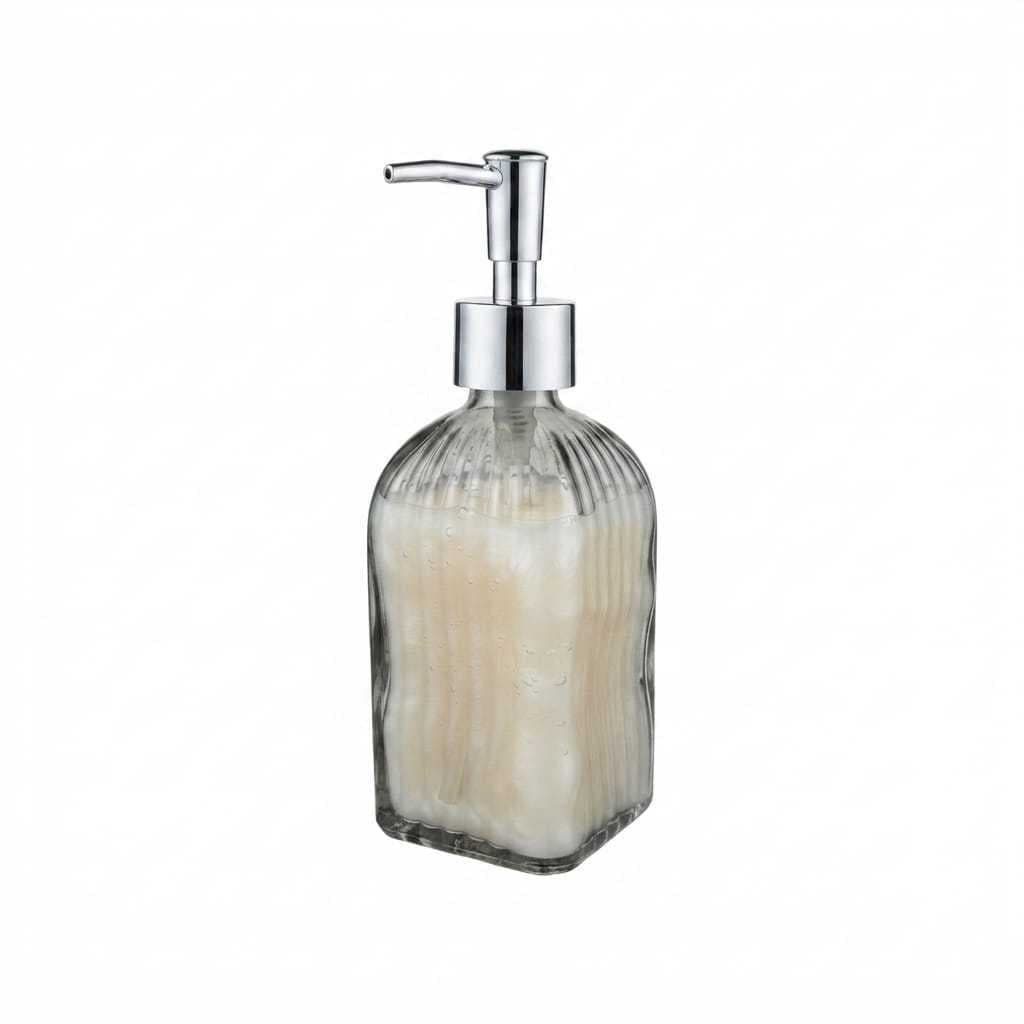 Porta Sabonete Liquido Dispenser de Vidro para Sabonete Liquido Alcool em Gel Creme 450ml