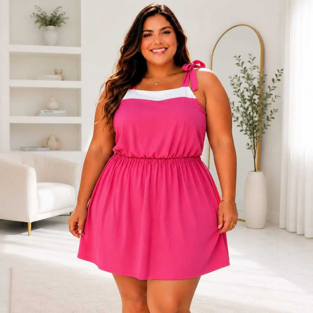 VESTIDO FEMININO PLUS SIZES VESTIIDO DE ALÇA DE AMARRO REGULAVEL TAMANHO GG, G1, G2