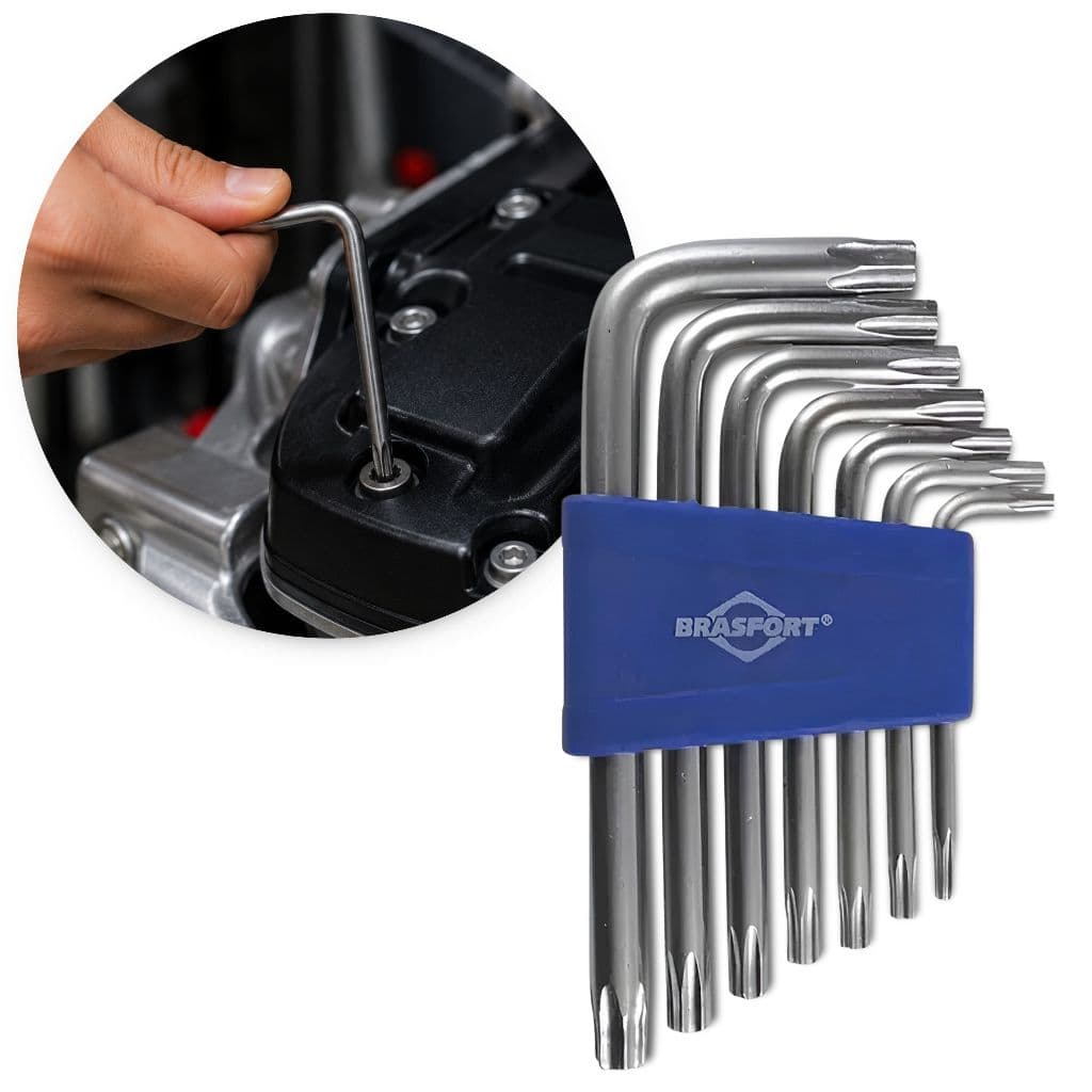 Chave Hexalobular T10 A T40 Jogo C/ 7 Peças- Brasfort - 7833