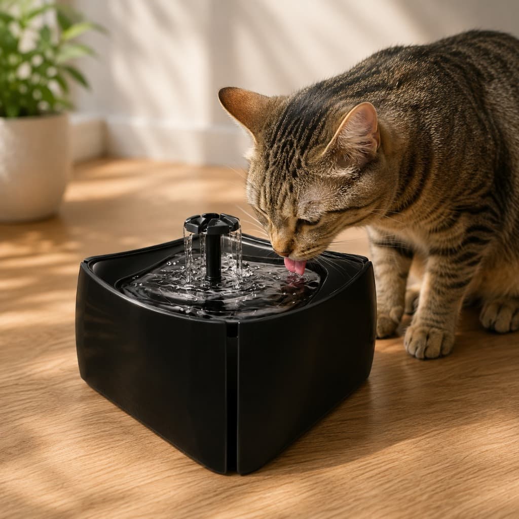 Fonte Bebedouro Automático Pet 1,8L Bivolt com Filtro Água Circulante para Cães Gatos Silenciosa Mec Pet