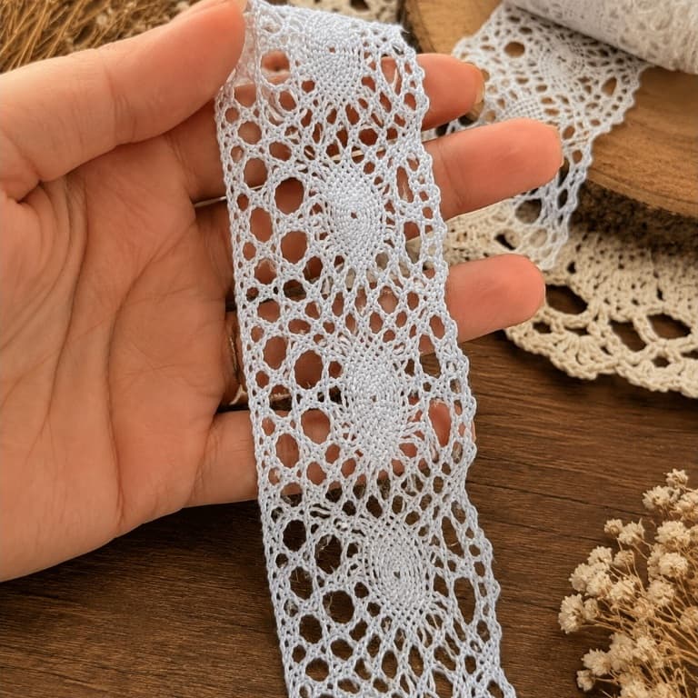 Renda Algodão 4cm 1 a 10m Artesanato Costura Personalização Handmade Roupa Boneca Decoração Acabamento