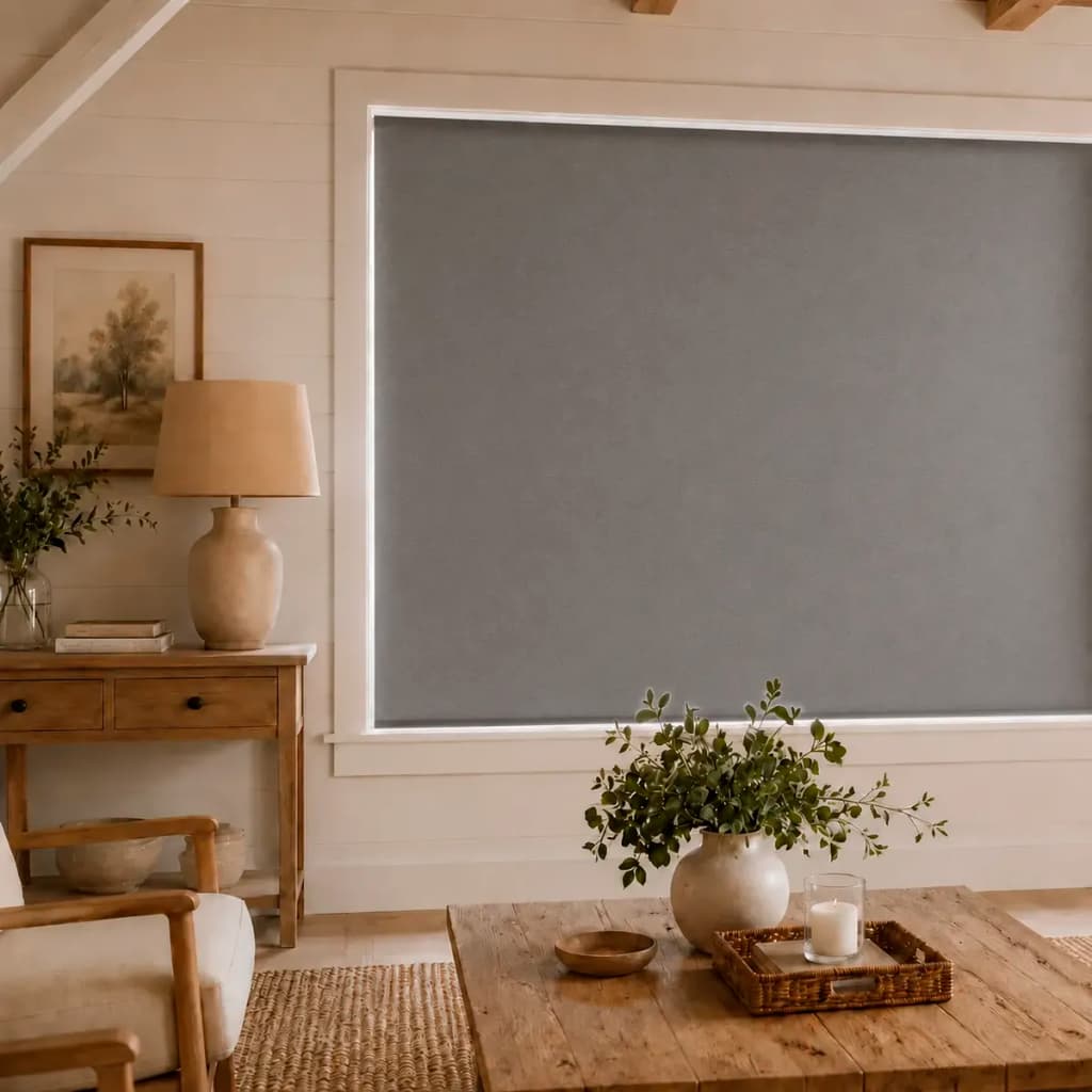 Cortina Painel Blackout 100% Cinza Velcro Sala Quarto Cozinha 1,75x1,35